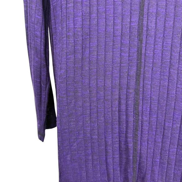 Chicos Zenergy Purple Longline Duster Hooded Cardigan Ribbed Sweater Thin 0/ S - Picture 12 of 15